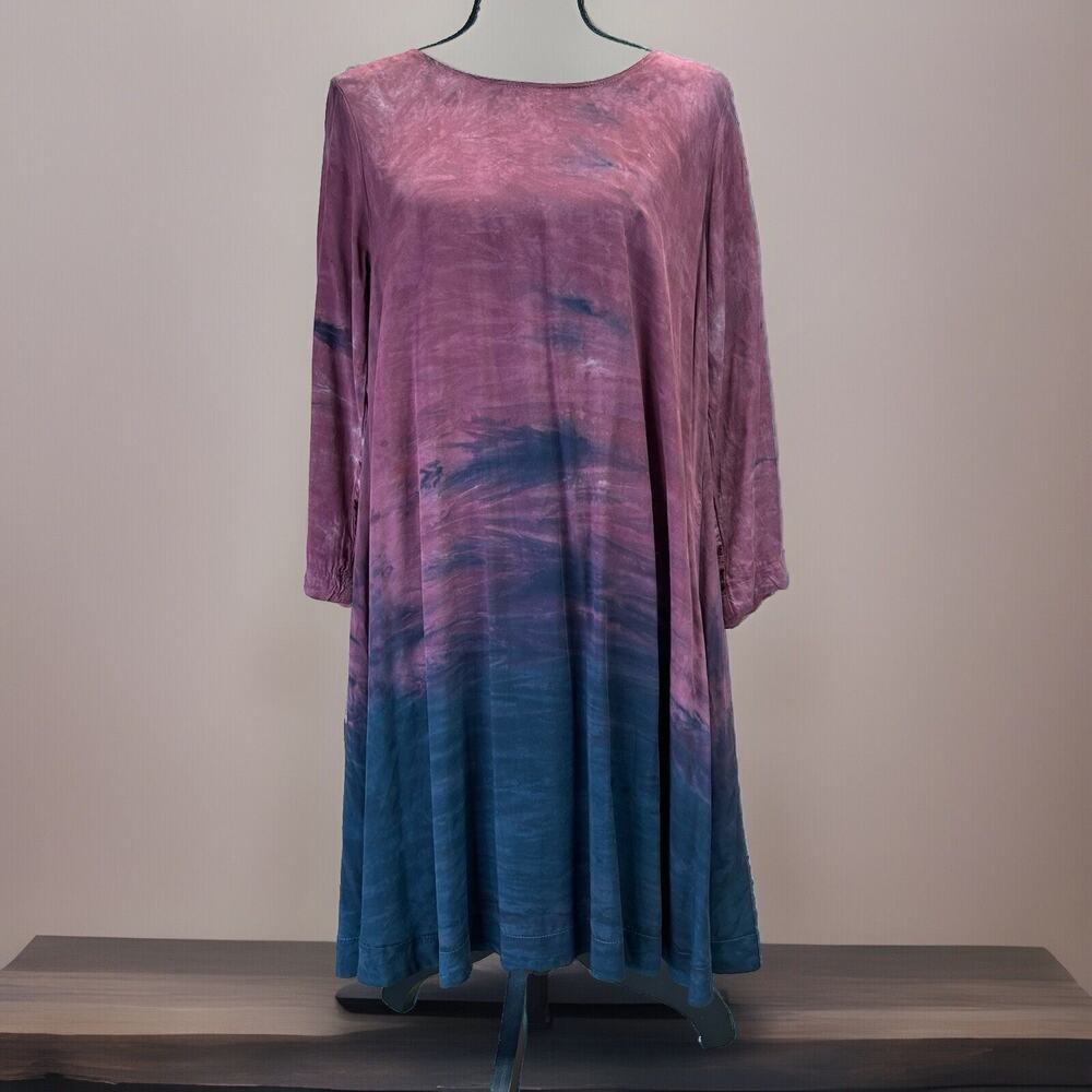 Michael Stars Pinot Tie Dye Dress Burgundy Blue Black Size Medium NWT $148
